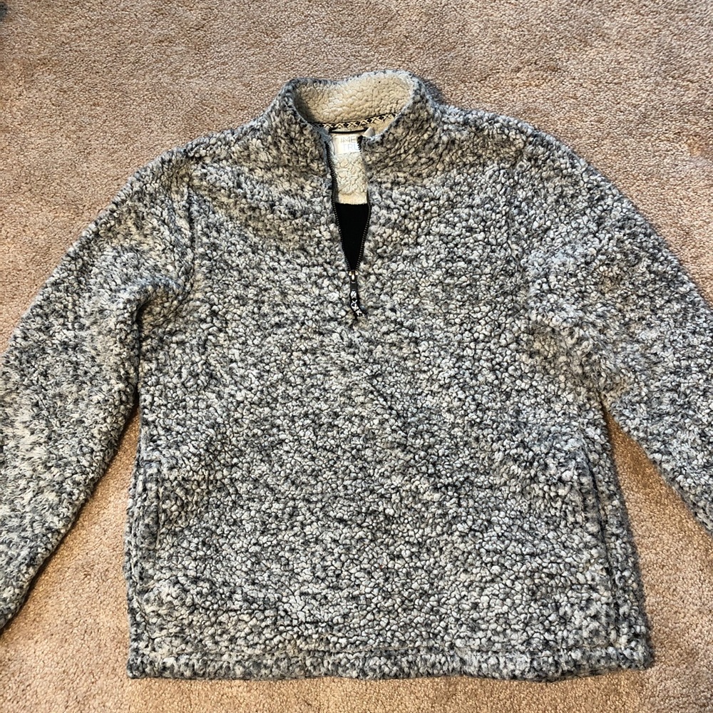 Time & True grey Sherpa quarter zip